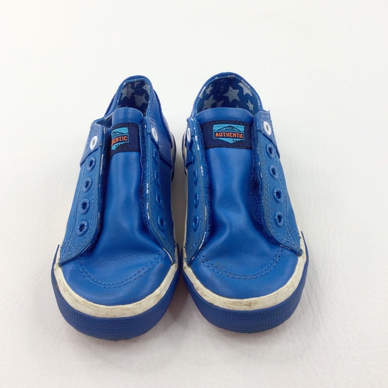 Blue Velcro Laceless Shoes - Boys - Shoe Size 10