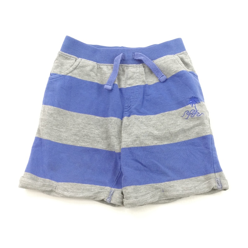 Blue & White Striped Lightweight Jersey Shorts - Boys 4-5 Years