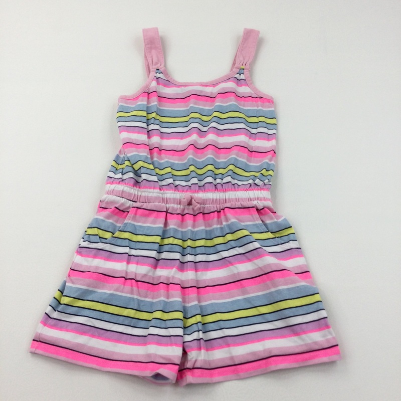Colourful Striped Lightweight Jersey Playsuit - Girls 9-10 Years