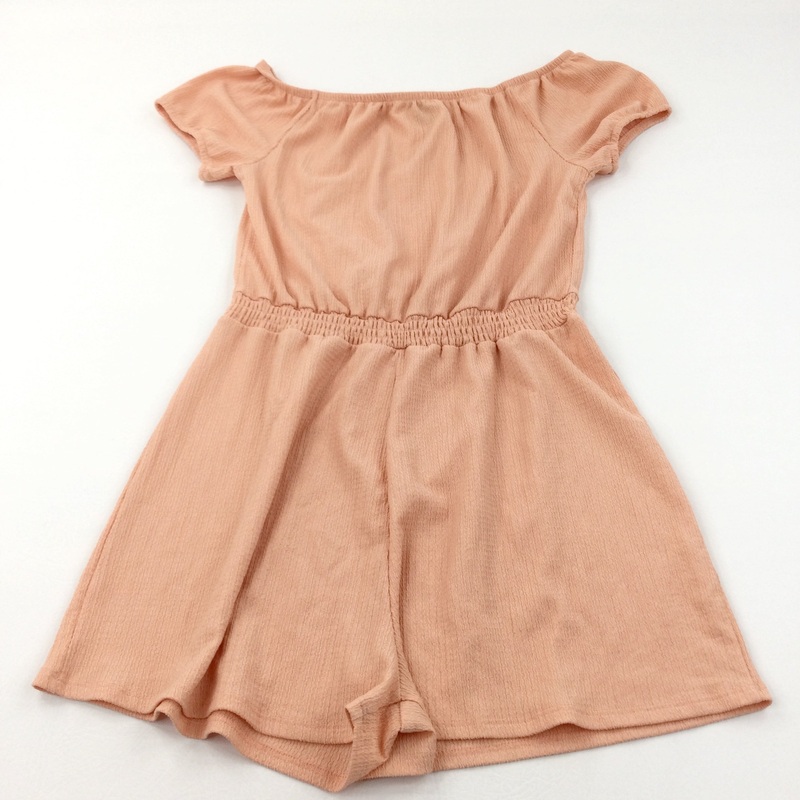 Peach Textured Playsuit - Girls 14-15 Years