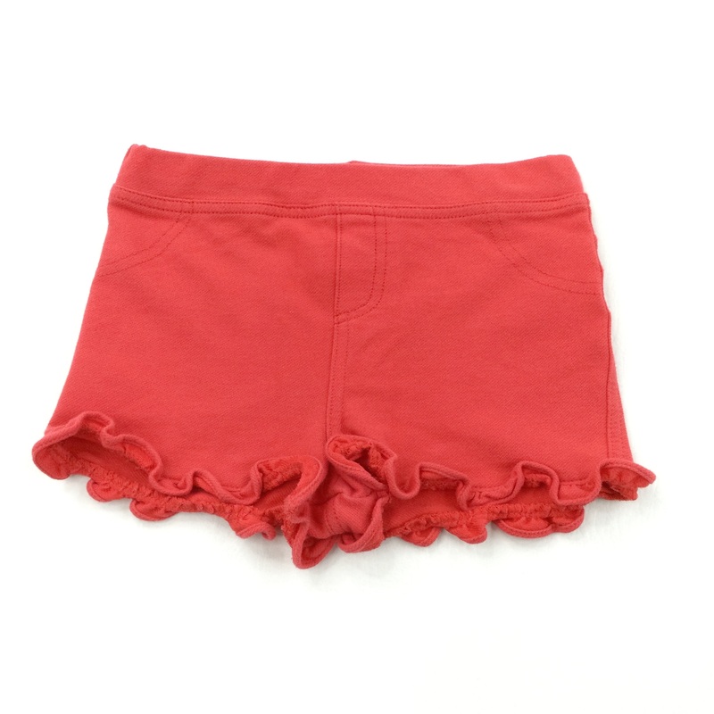 Red Jersey Shorts with Frilly Hems - Girls 5 Years
