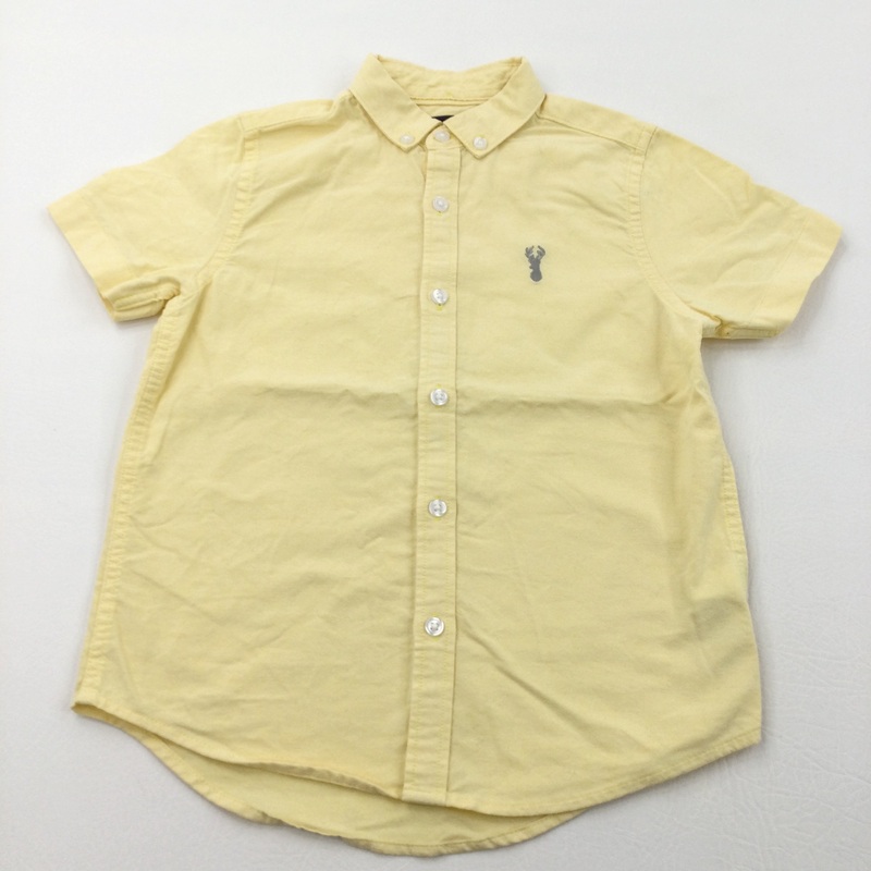 Stag Motif Yellow Cotton Shirt - Boys 5 Years
