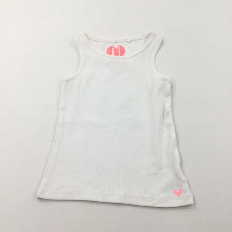 White Ribbed Vest Top - Girls 5 Years