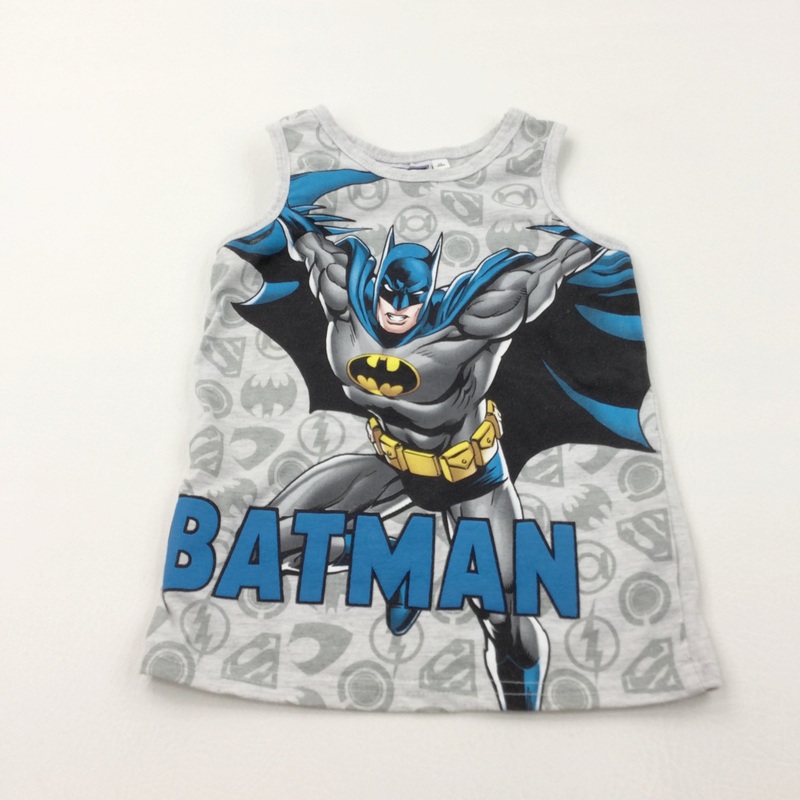 'Batman' Blue & Grey Vest Top - Boys 2-3 Years