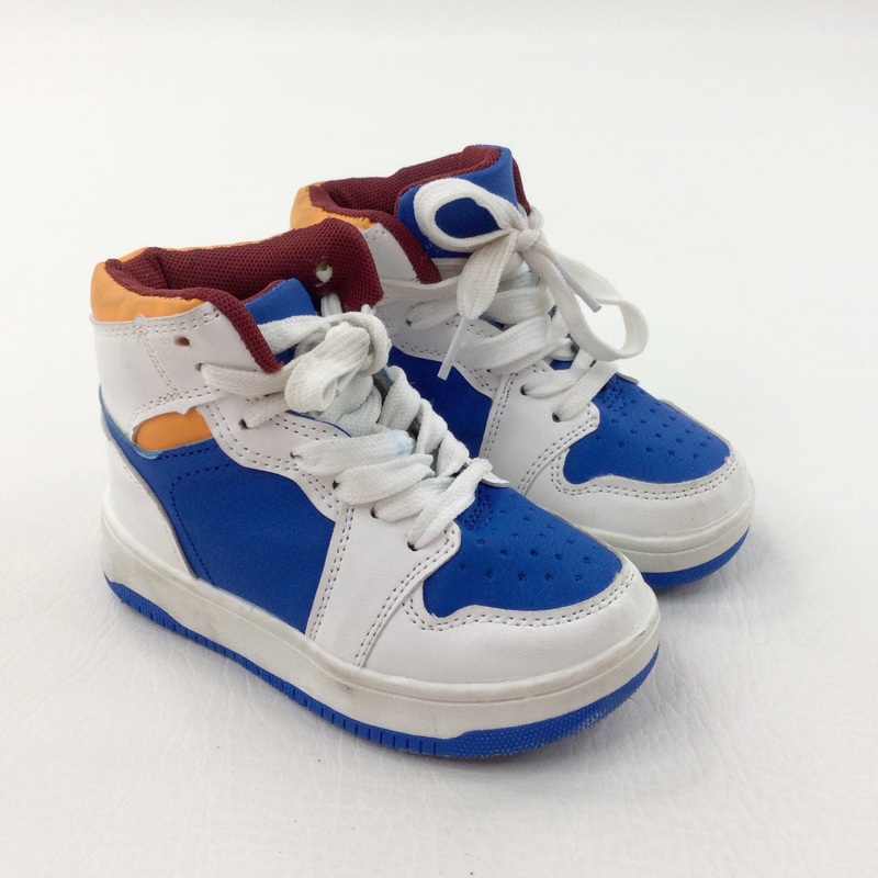 Blue, Orange & White Basketball Style Trainers - Boys - Shoe Size 7