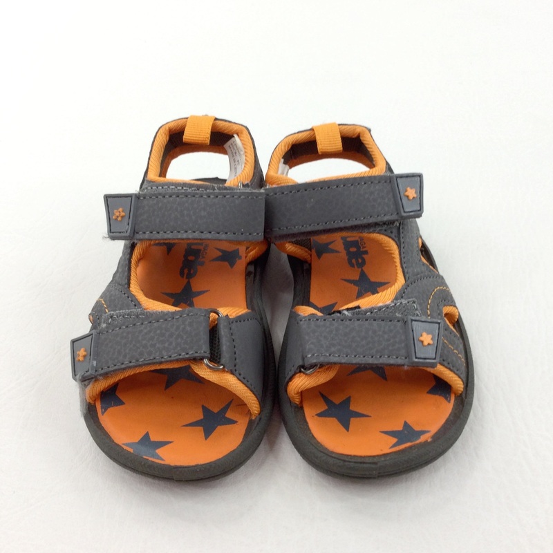 Orange & Grey Sandals/Beach Shoes - Boys - Shoe Size 7