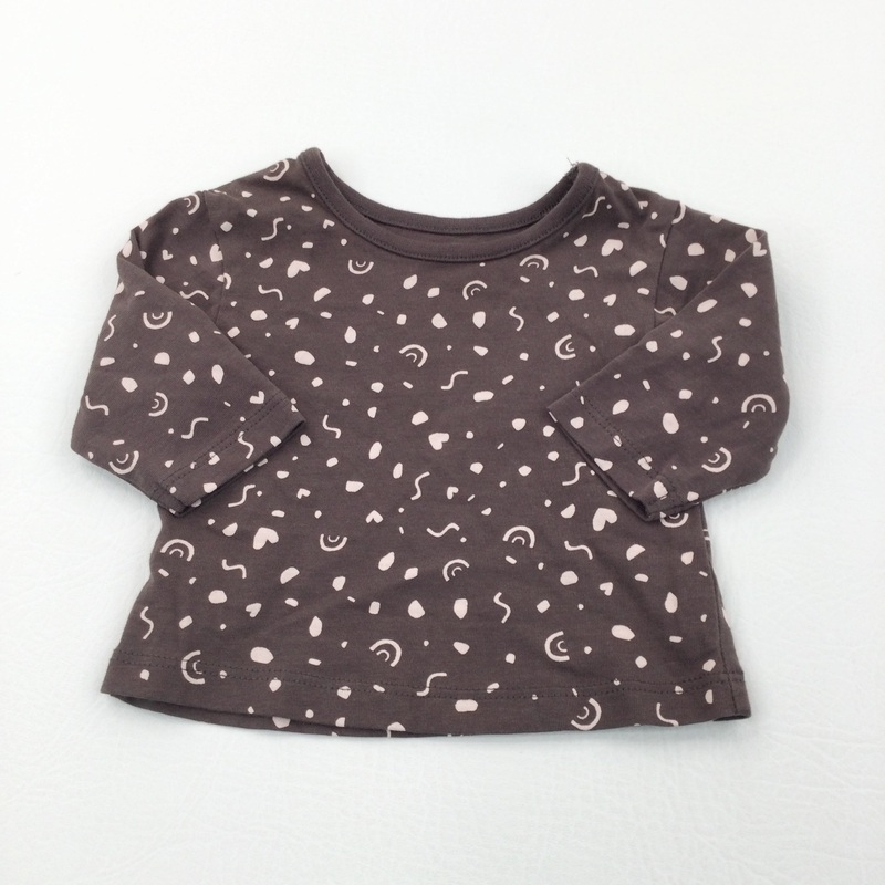 Rainbows & Spots Brown Long Sleeve Top - Girls Tiny Baby