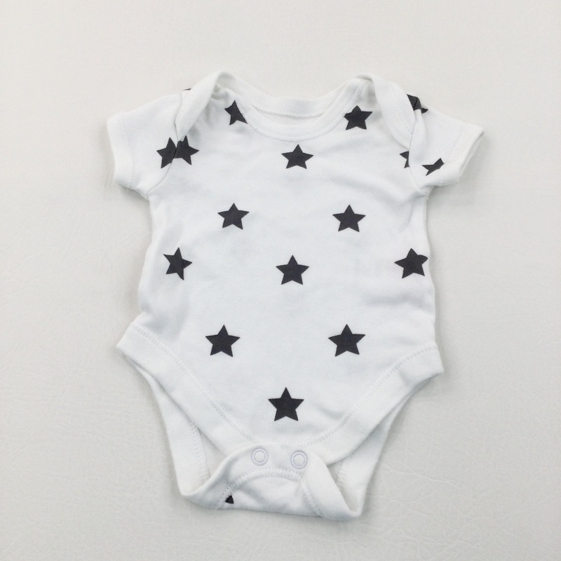Stars Black & White Short Sleeve Bodysuit - Boys/Girls Newborn