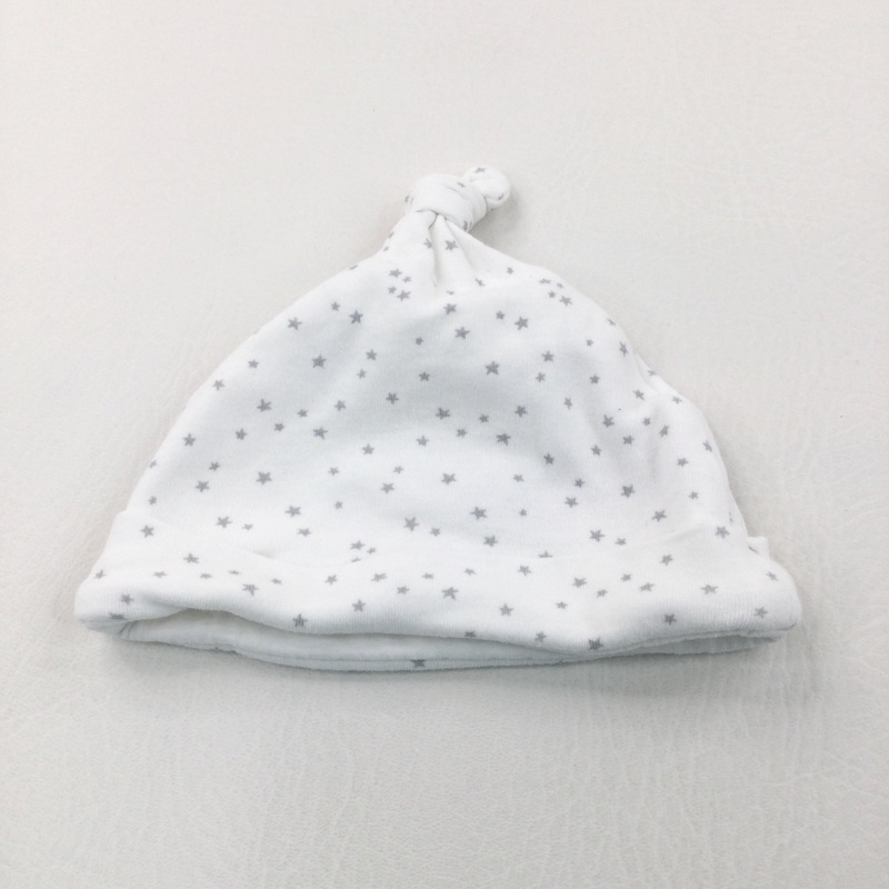 Stars Grey & White Knotted Jersey Hat - Boys/Girls One Size