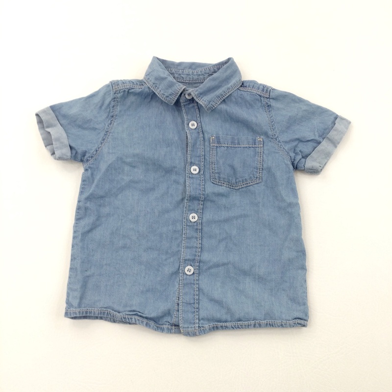 Blue Cotton Shirt - Boys 2-3 Years