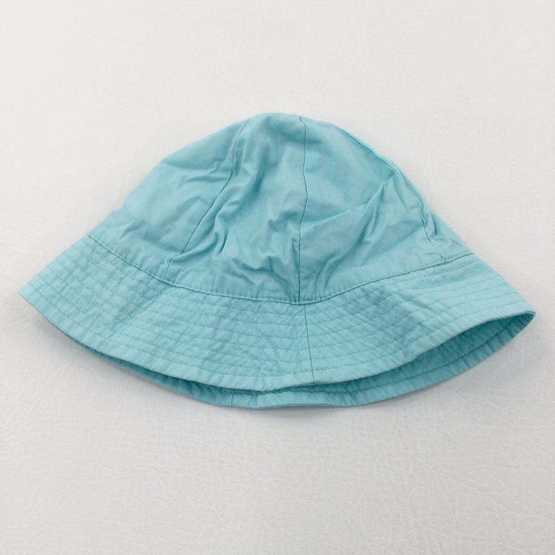 Blue Cotton Sun Hat - Girls 18 Months - 4 Years