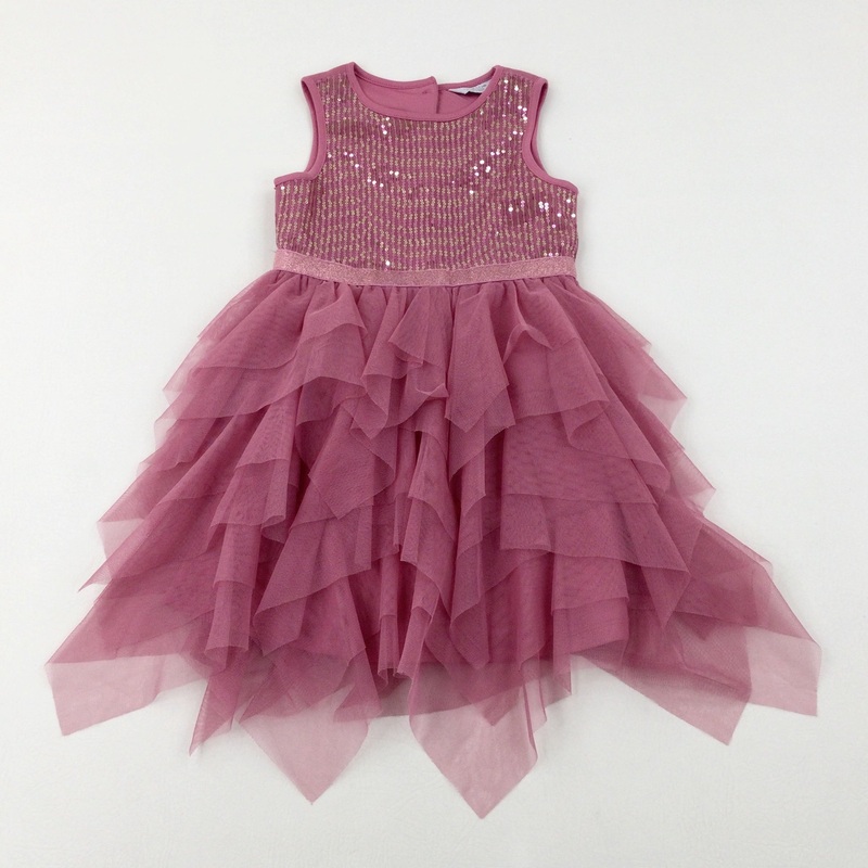 Sequinned Pink Party Dress - Girls 4-5 Years