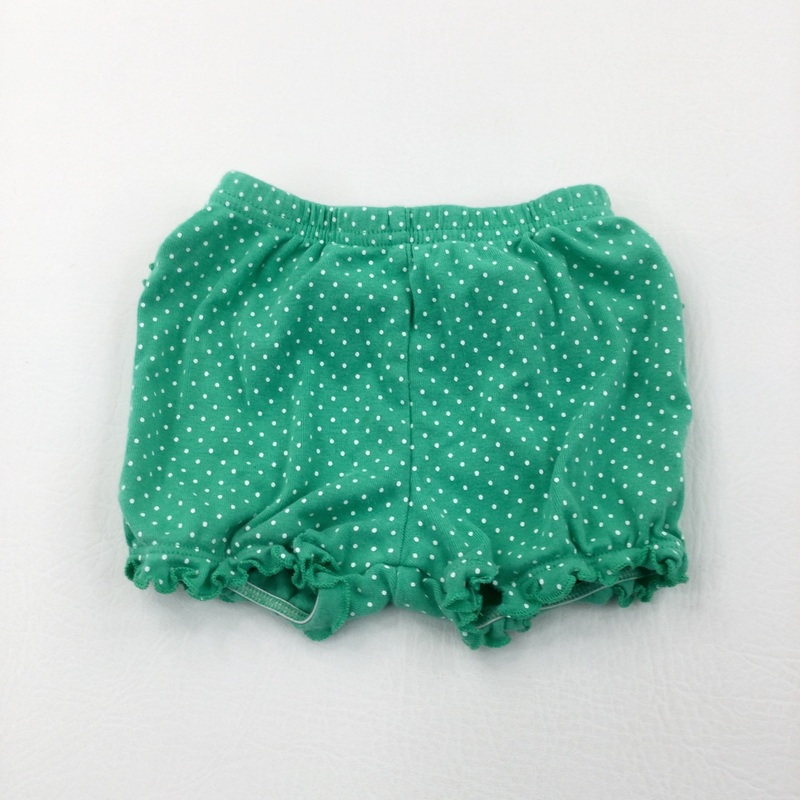 Spotty White & Green Lightweight Jersey Shorts - Girls 18 Months