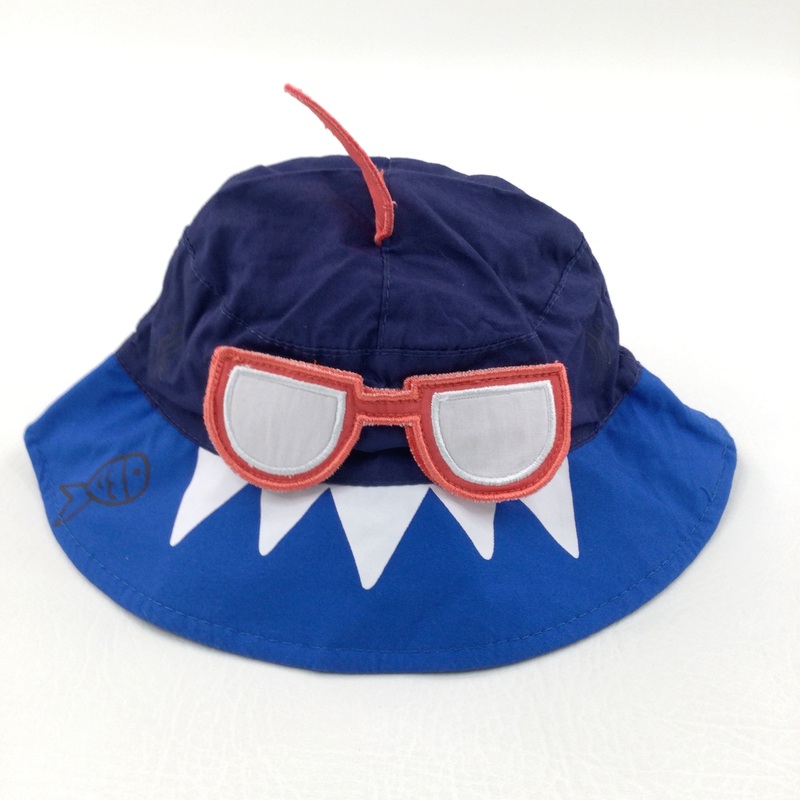 Sunglasses Shark Navy & Blue Cotton Sun Hat - Boys 1-3 Years