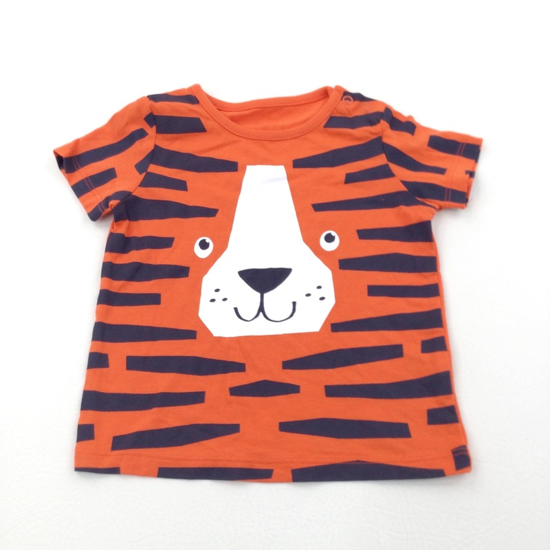 Tiger Orange & Navy T-Shirt - Boys 6-9 Months