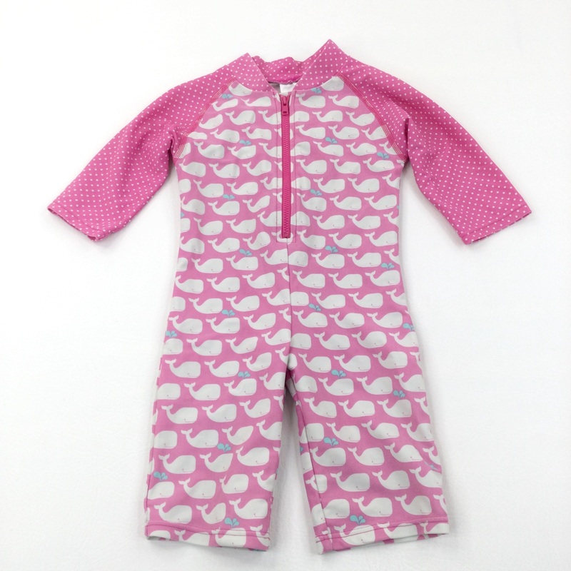 Whales Pink Sun/Beach Suit - Girls 18-24 Months