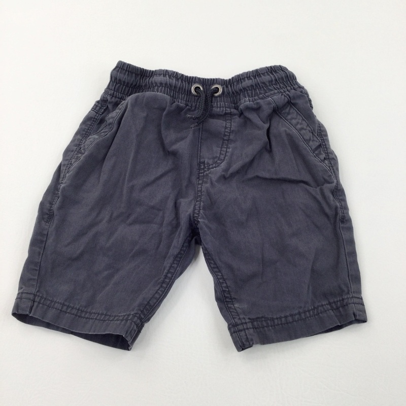 Black Lightweight Cotton Twill Shorts - Boys 5-6 Years