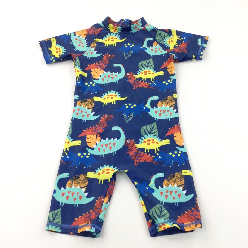 Colourful Dinosaurs Navy Sun/Beach Suit - Boys 5 Years