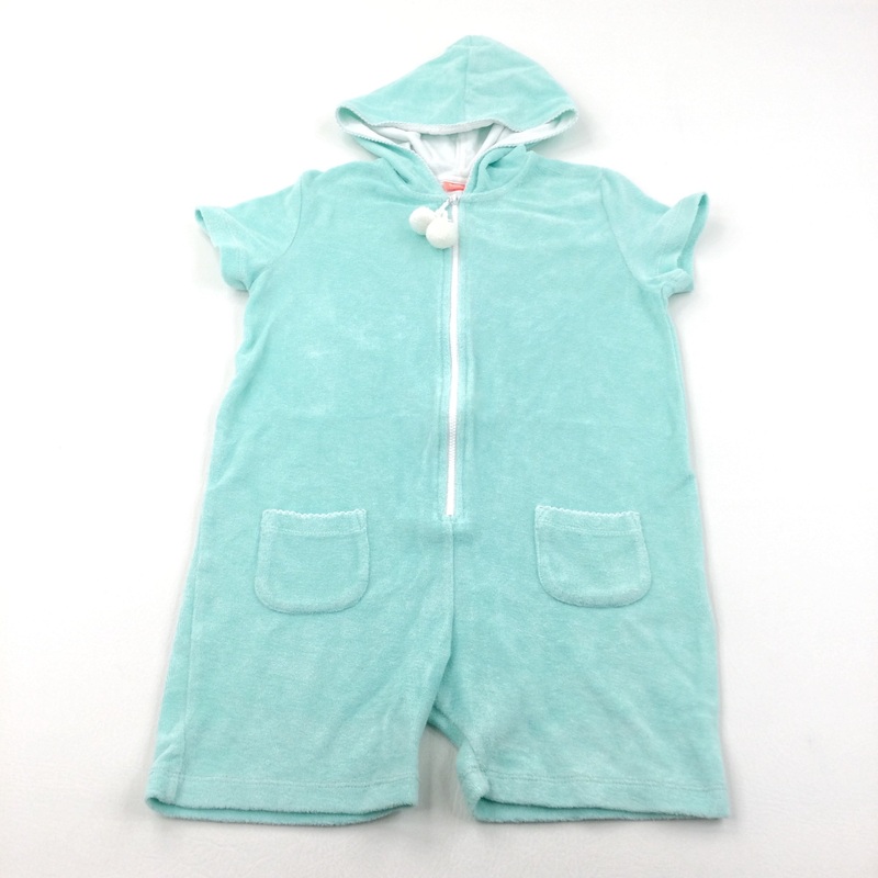 Mint Green Towelling Hoodie Playsuit/Beach Cover Up - Girls 9-10 Years