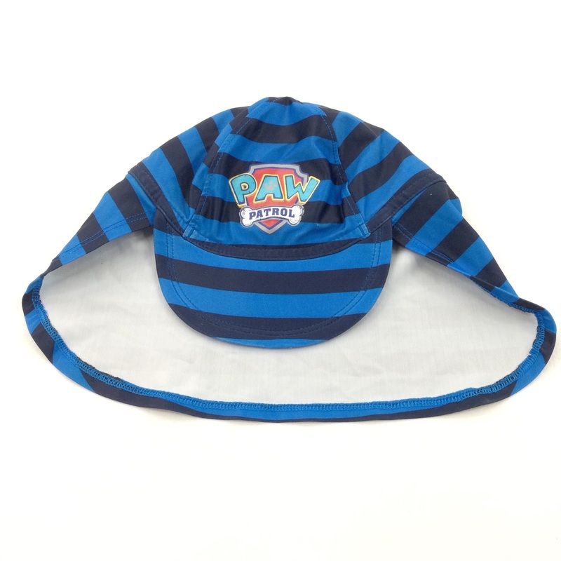 'Paw Patrol' Blue & Navy Striped Sun Hat with Neck Protector - Boys 18-24 Months
