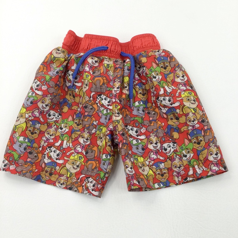 Paw Patrol Characters Red Swimming Shorts - Boys 3-4 Years
