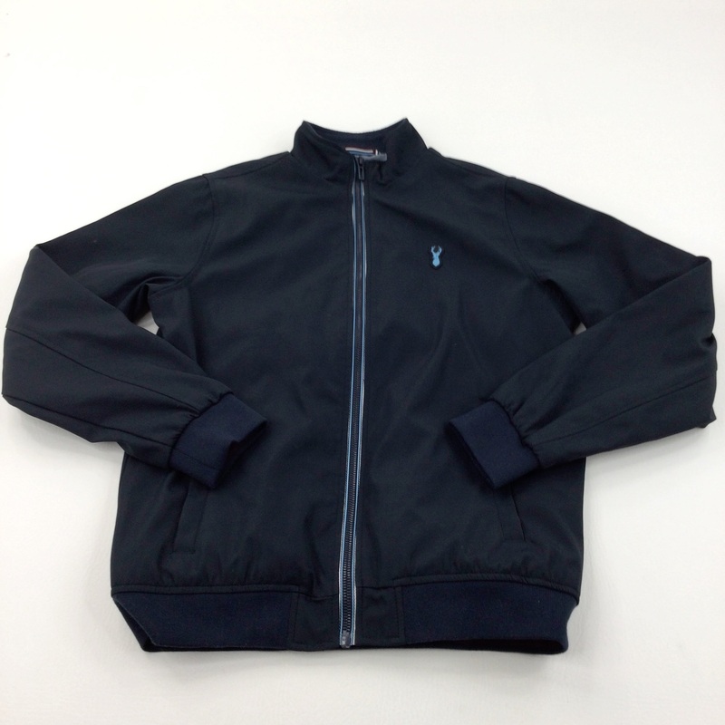 Stag Motif Black Zip Up Bomber Jacket - Boys 13 Years