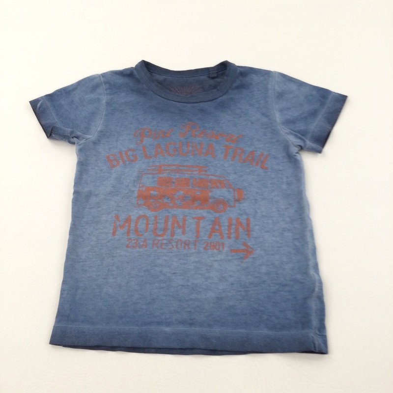 'Big Laguna Trail Mountain' Campervan Blue Wash T-Shirt - Boys 18-24 Months