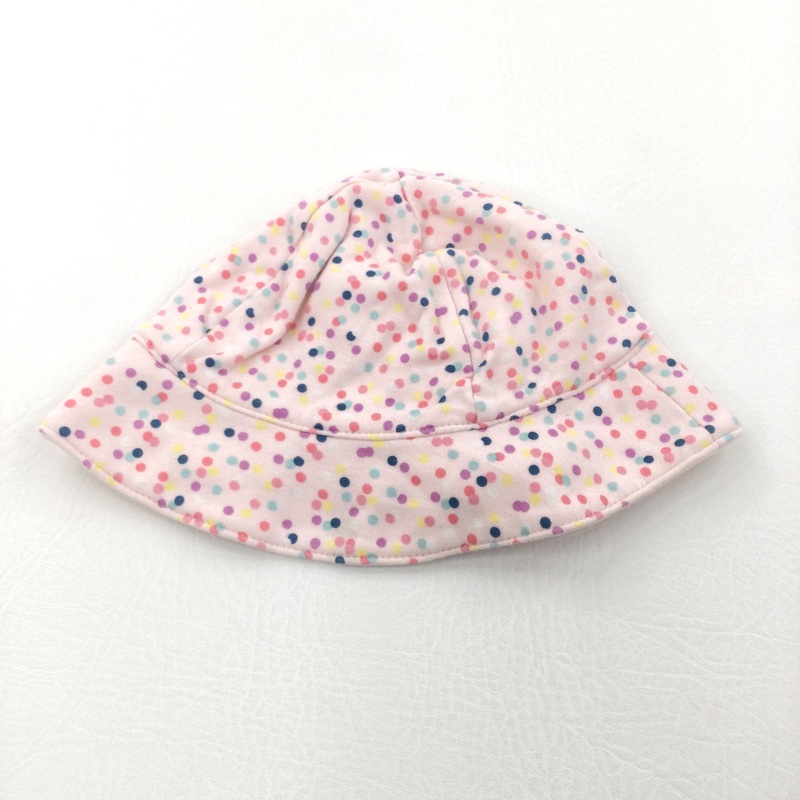Colourful Spots Pink Jersey Sun Hat - Girls 18-24 Months