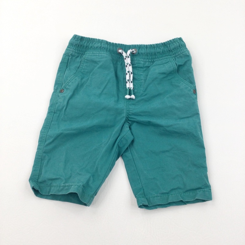 Teal Cotton Twill Shorts - Boys 4 Years