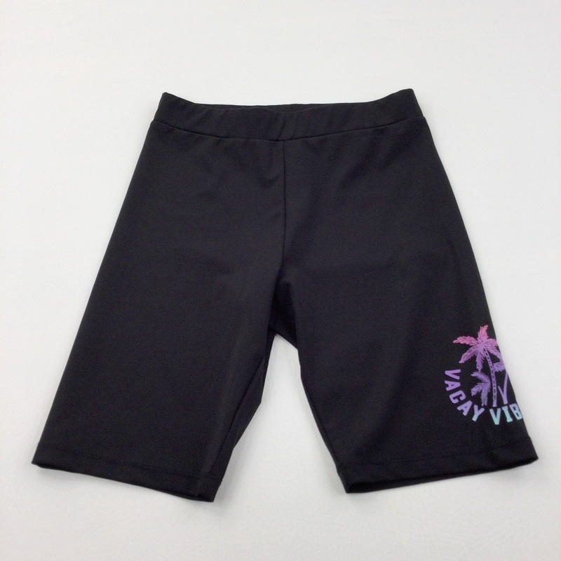 'Vacay Vibes' Black Sports Style Shorts - Girls 12-13 Years