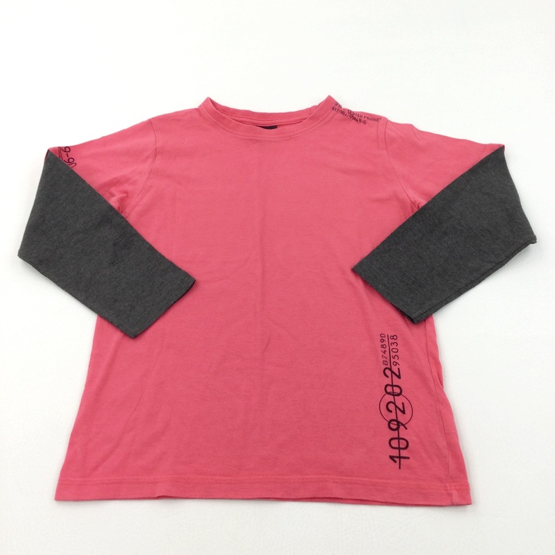 '109292' Pink & Charcoal Grey Long Sleeve Top - Girls 6 Years