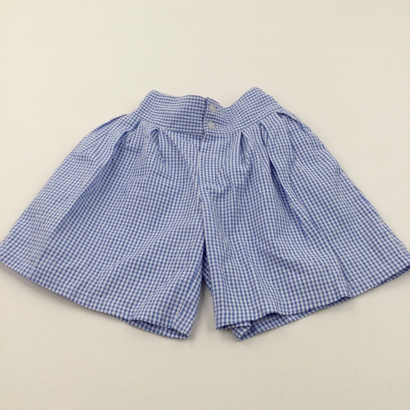 Blue Gingham School Skirt with Adjustable Waistband - Girls 6-7 Years