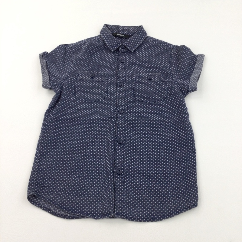 Blue Spotty Cotton Shirt - Boys 6-7 Years