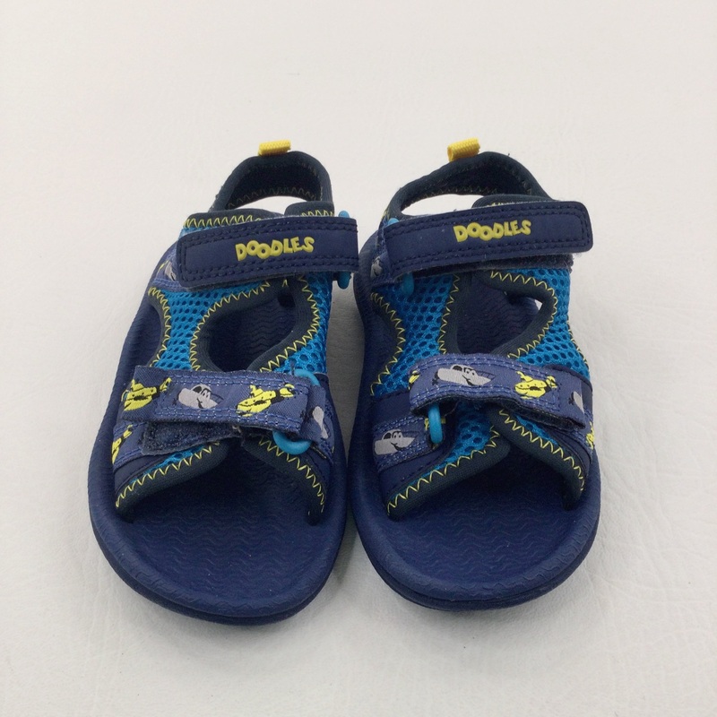'Doodles' Boats & Planes Navy & Blue Sandals - Boys - Shoe Size 6