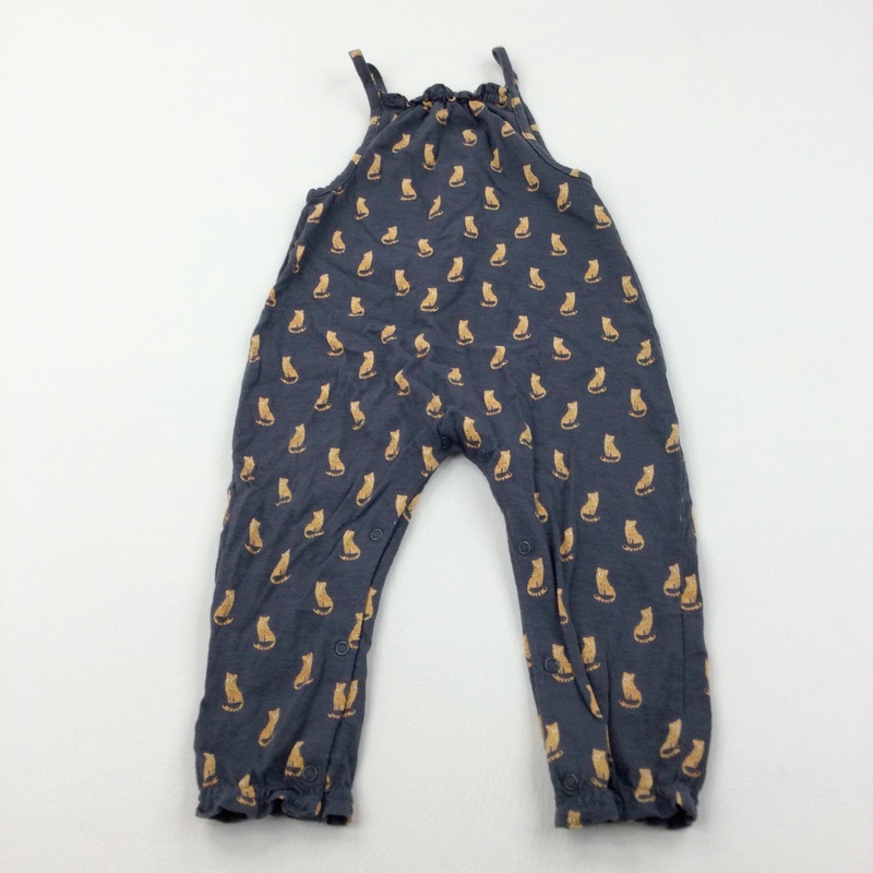 Leopards Charcoal Grey Jersey Jumpsuit - Girls 18-24 Months