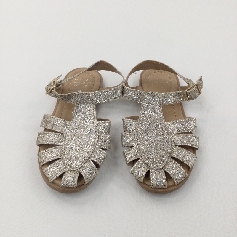 Sparkly Buckle Up Sandals/Shoes - Girls - Shoe Size 8