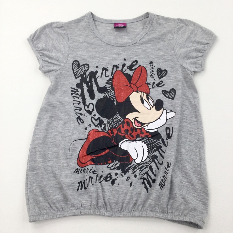 Sparkly Minnie Mouse Red & Grey T-Shirt - Girls 8-9 Years