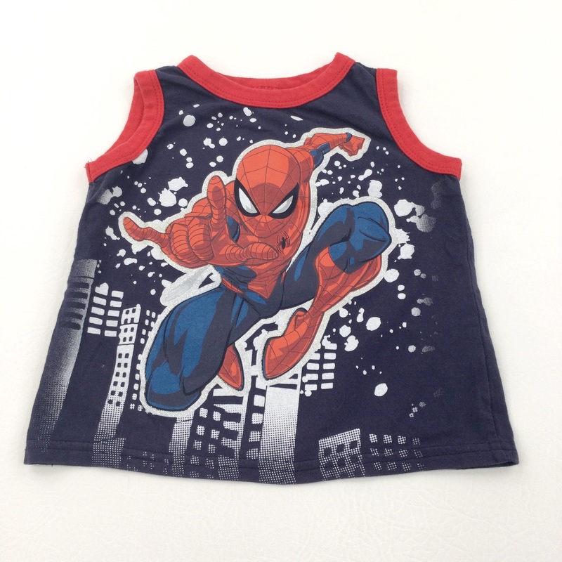 Spider-man Glittery Navy & Red Vest Top - Boys 18-24 Months