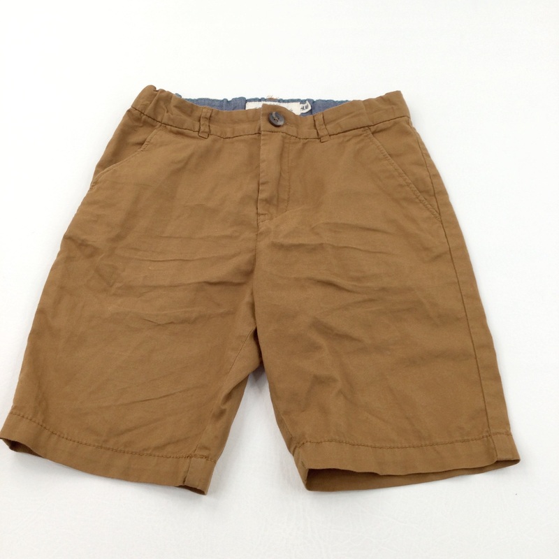 Tan Lightweight Cotton Shorts with Adjustable Waistband - Boys 7-8 Years