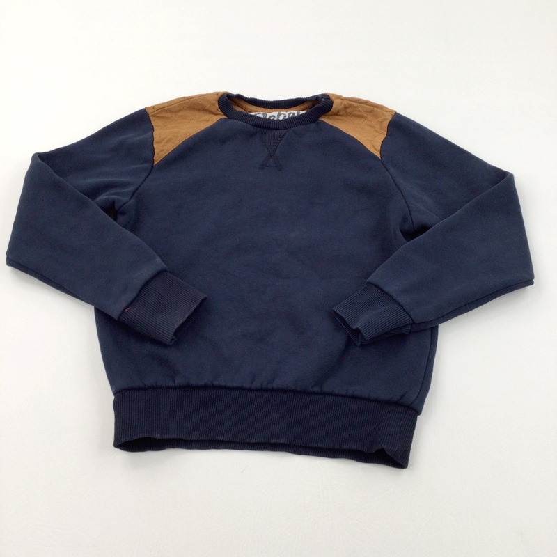Tan & Navy Sweatshirt - Boys 8-9 Years