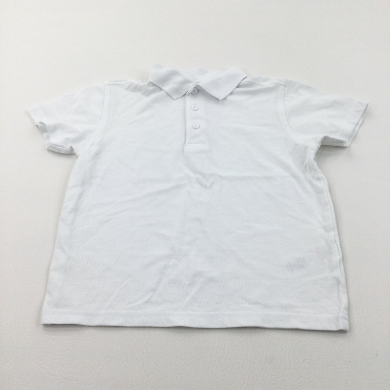White School Polo Shirt - Boys 5-6 Years