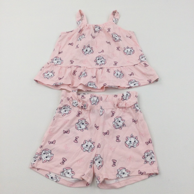 Aristocats Marie Pink Tunic Vest Top & Jersey Shorts Set - Girls 2-3 Years