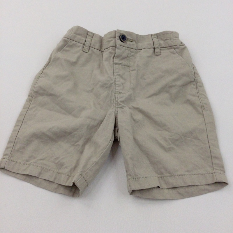 Beige Lightweight Cotton Shorts with Adjustable Waistband - Boys 3-4 Years
