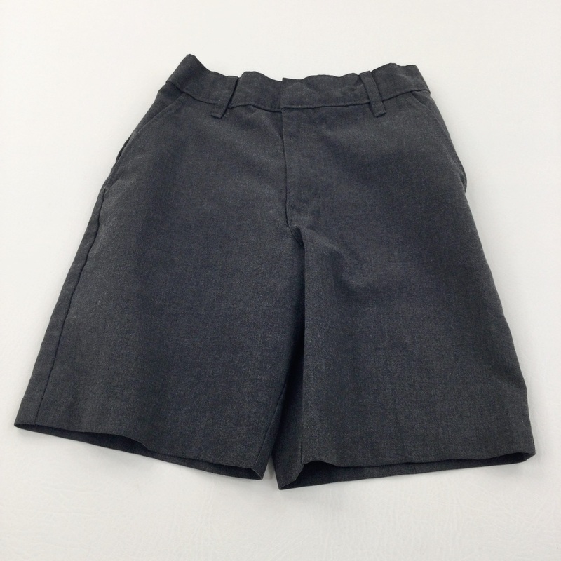 Grey School Shorts with Adjustable Waistband - Boys 6-7 Years