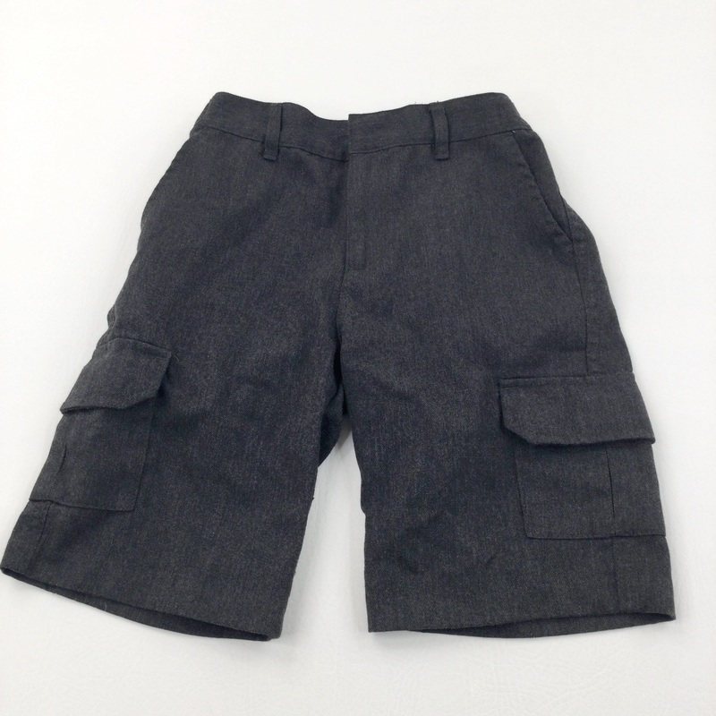Grey School Shorts with Adjustable Waistband - Boys 7-8 Years