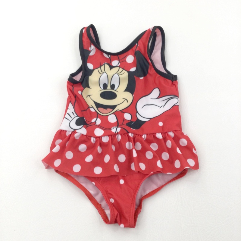 Minnie Mouse Red & Black Swimming Costume - Girls 2-3 Years