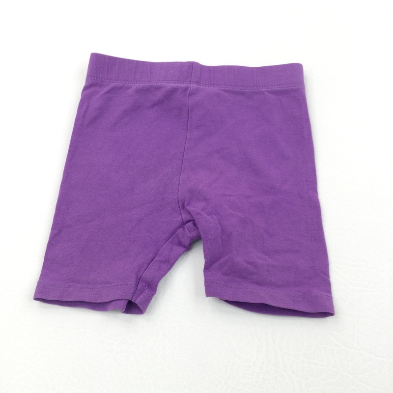 Purple Lightweight Cycling Style Jersey Shorts - Girls 12-18 Months