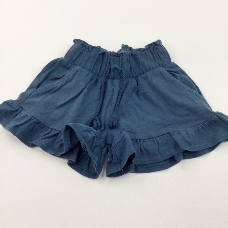 Slate Blue Lightweight Jersey Shorts - Girls 3 Years