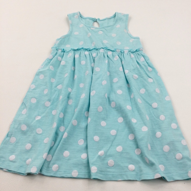 Spotty Blue Lightweight Jersey Sun Dress - Girls 3-4 Years
