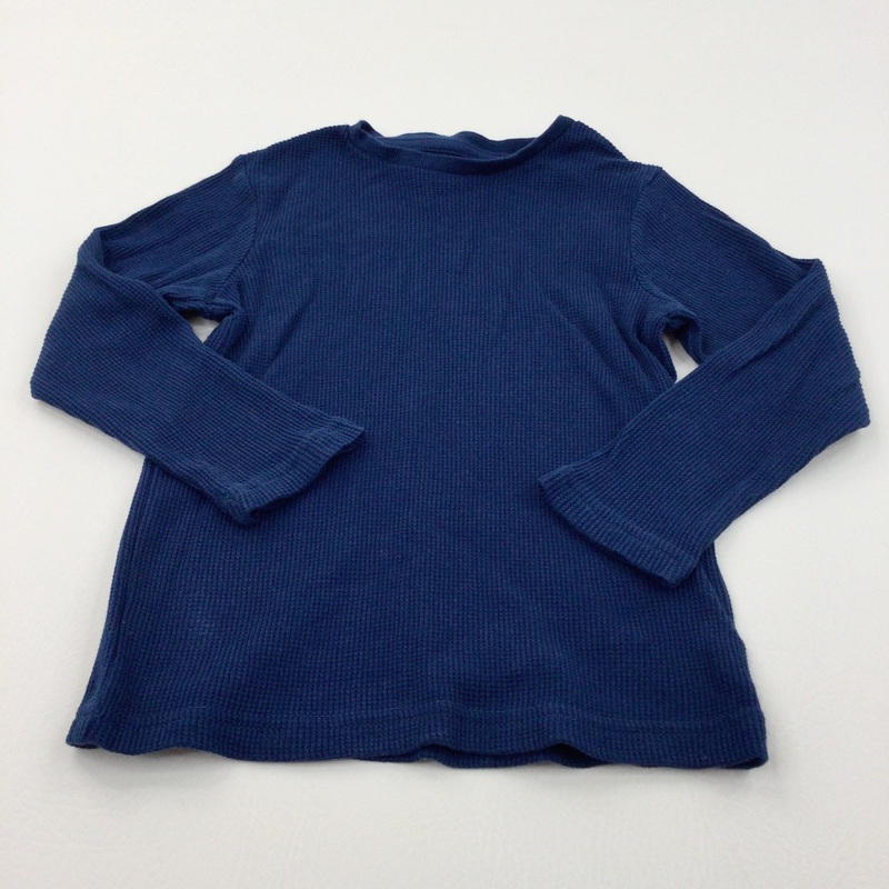 Textured Blue Long Sleeve Top - Boys 3-4 Years